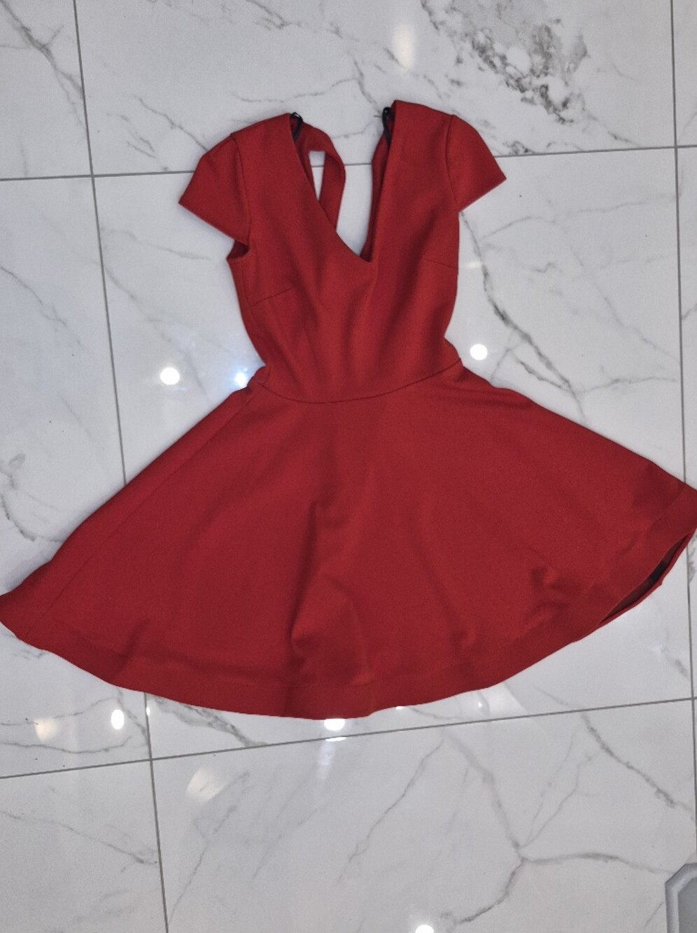 B Darlin Vibrant Red Skater Fit-and-Flare Mini Dress 3/4